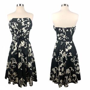 Bahari Strapless Fit & Flare Bow Dress Medium